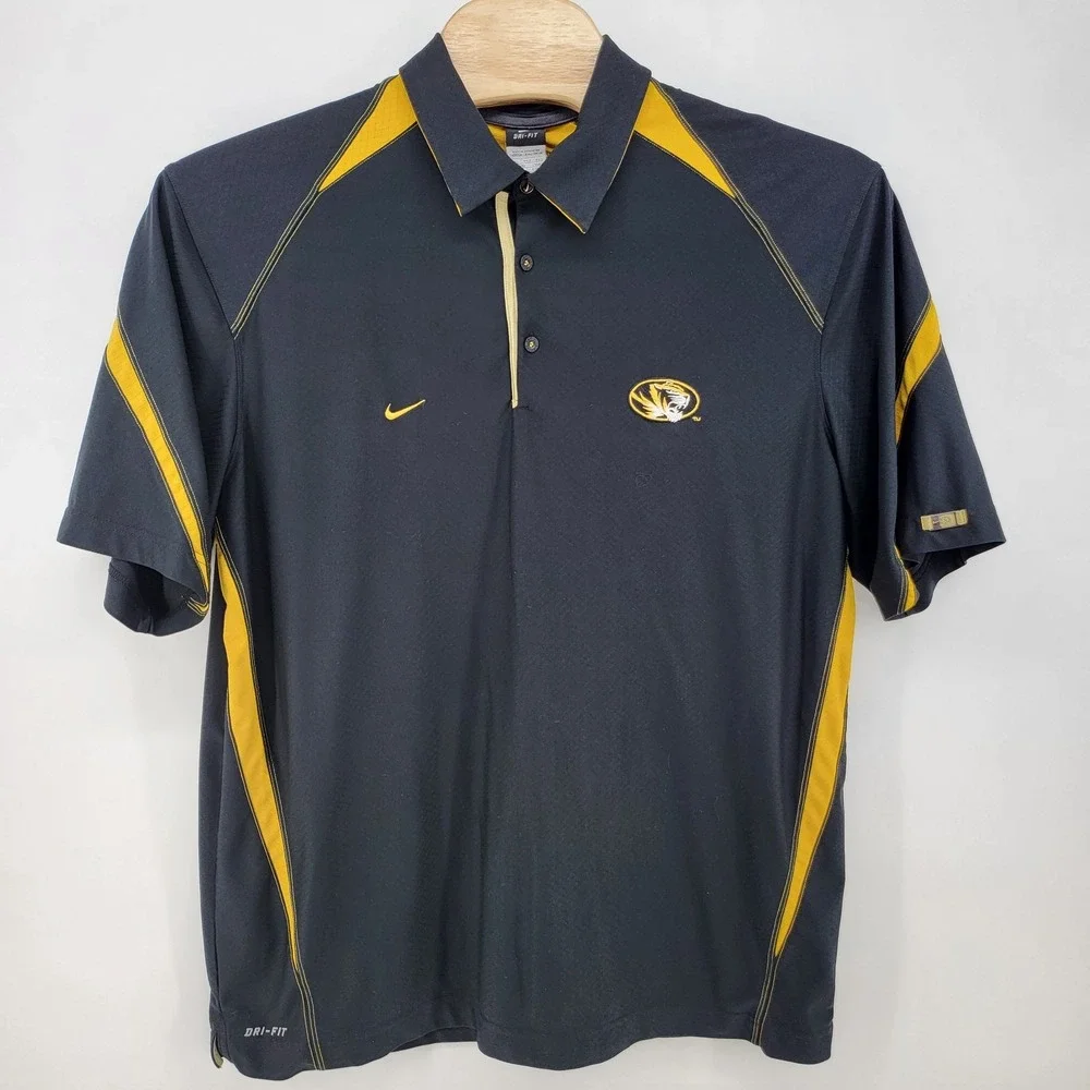 Vintage Nike Mizzou‎ Tigers Shirt Mens 2xl Dry Fit Polo University Missouri NCAA